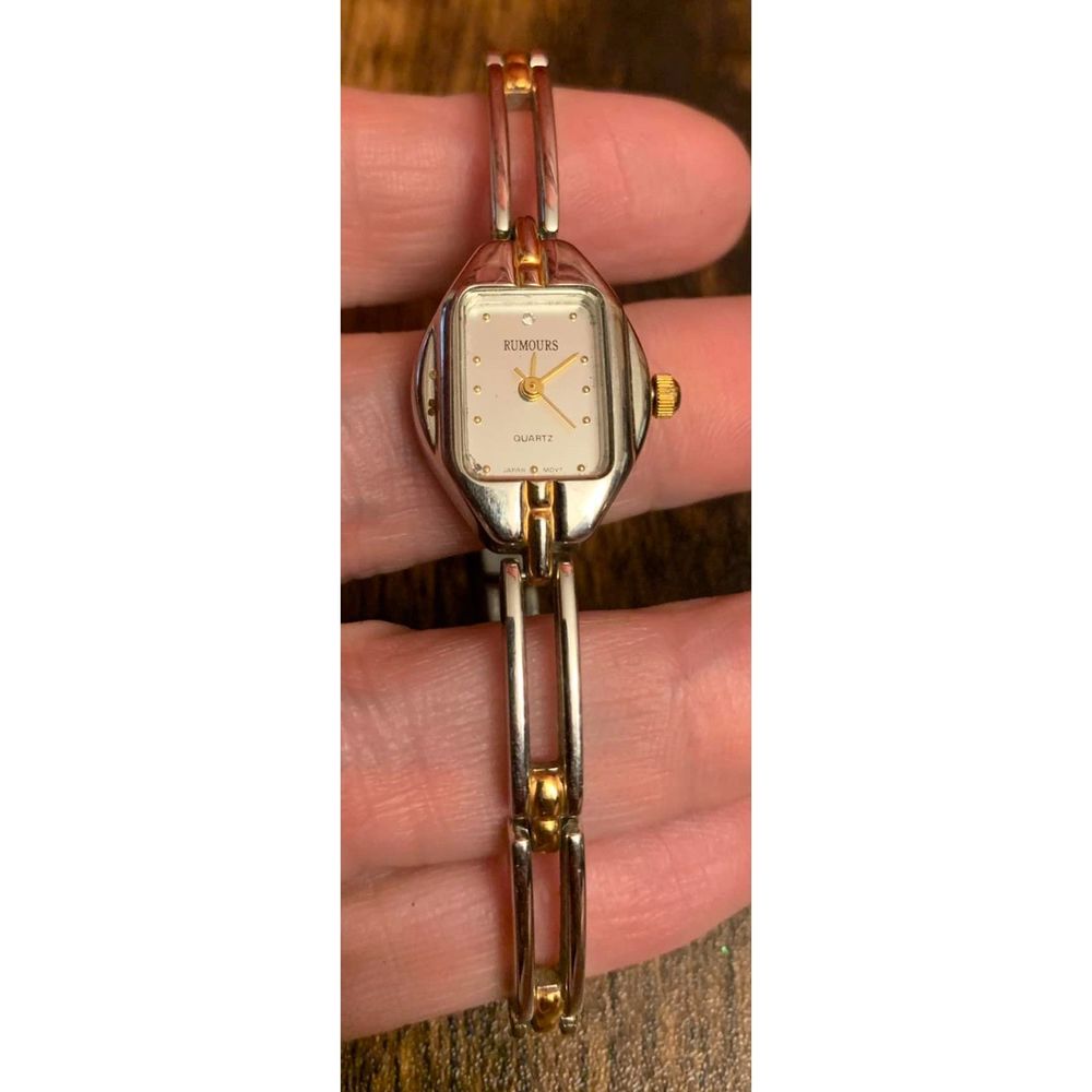 Rumours 2 Tone Rectangular Face Quartz Watch Brac… - image 1